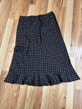 Alice & Trixie Multicolor polka dots 100% Silk Skirt - Size S